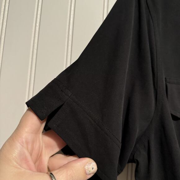 Equipment Black Silk Shirt Dress Belted Size Medium - Picture 4 of 8